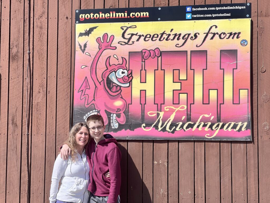 Greetings from Hell, Michigan - one of the completed items on my Michigan bucket list