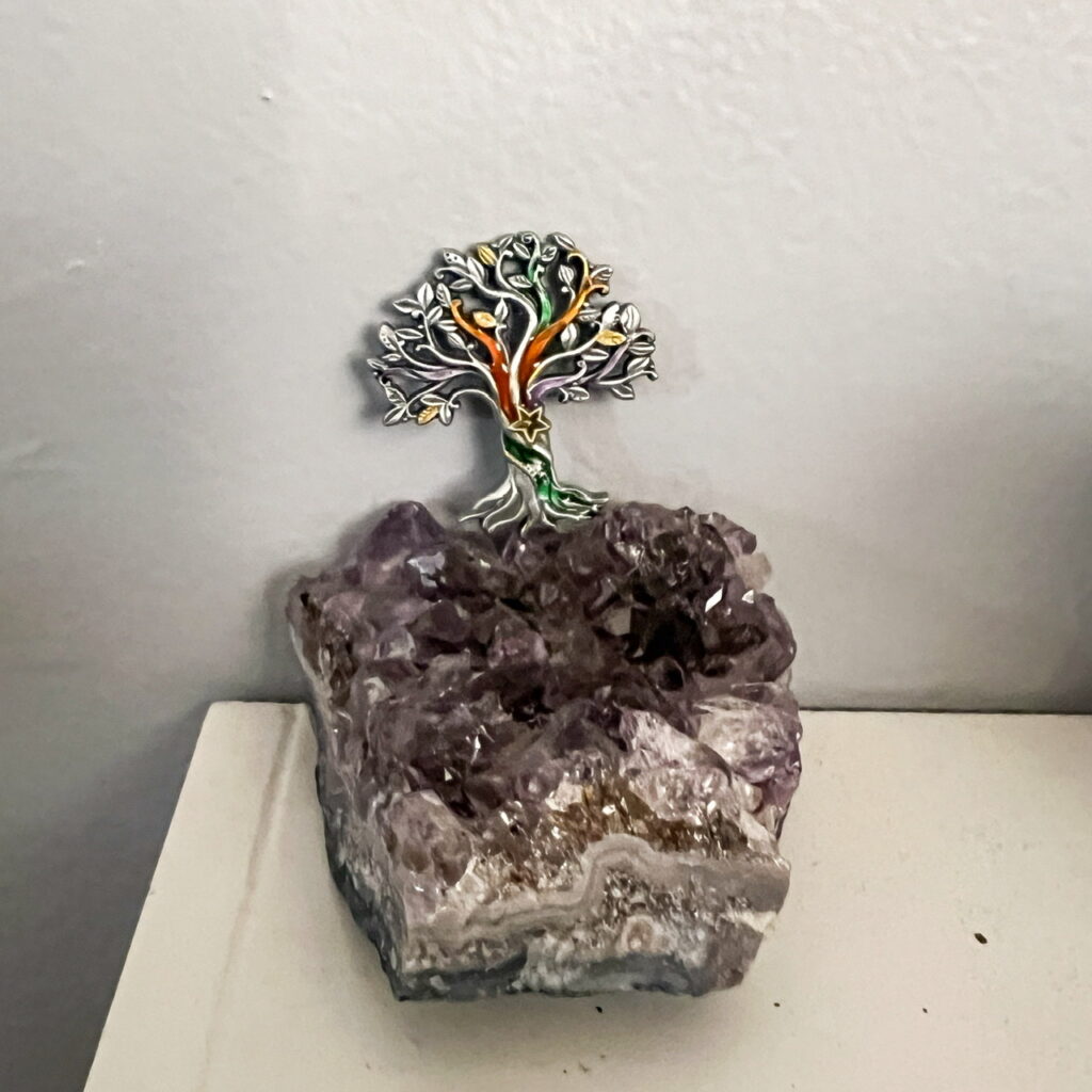 My Amethyst and Tree of Life Charm on my Happy Shelf