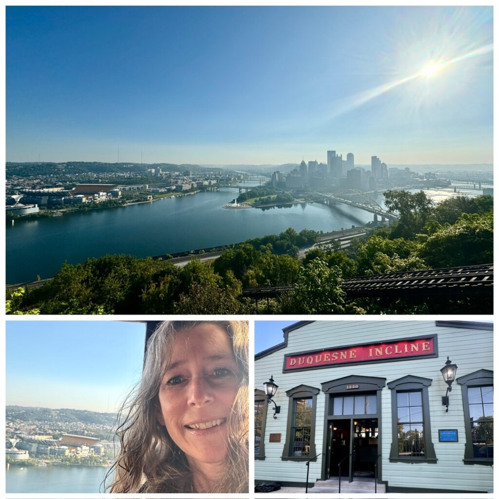 View from the Duquesne incline - out the window and a selfie.