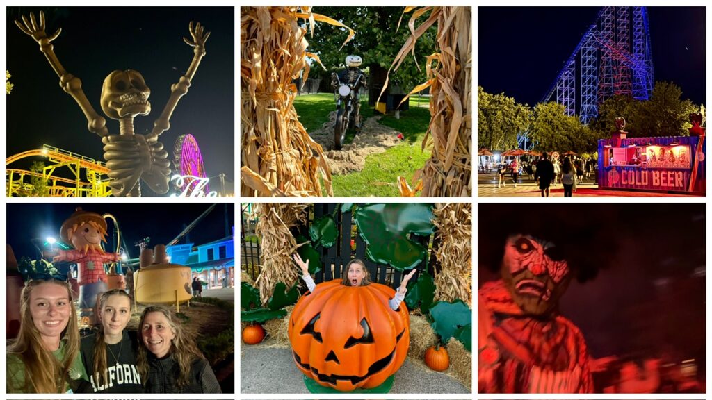 Some Halloweekends decorations, the rides at night, me and my girls and…how did I get inside a pumpkin? 