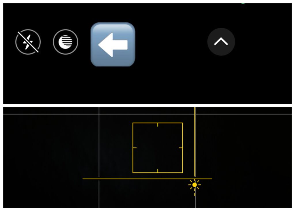 Turn on night mode, set the focus point and adjust the exposure.